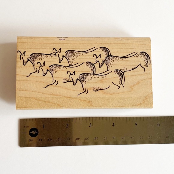 Stamp Oasis Lascaux Herd Wood Mounted Rubber Stamp - Picture 3 of 8